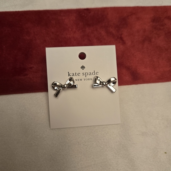 Kate Spade Skinny Mini Bow Studs - Silver - Picture 3 of 3